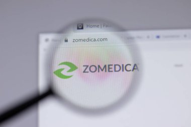 New York, ABD - 18 Mart 2021: Zomedica şirket logosu web sitesi, Illustrative Editorial