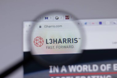 New York, ABD - 18 Mart 2021: L3 Technologies L3Harris şirket logosu web sitesi, Illustrative Editorial