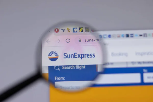 Nueva York Marzo 2021 Sunexpress Icono Del Logotipo Empresa Sitio — Foto de Stock