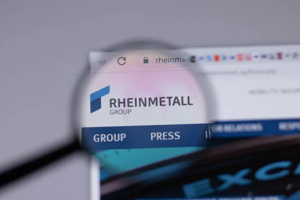 New York, ABD - 18 Mart 2021: Rheinmetall şirket logosu web sitesi, Illustrative Editorial