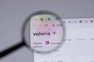 New York, ABD - 18 Mart 2021: Volaris şirket logosu web sitesi, Illustrative Editorial