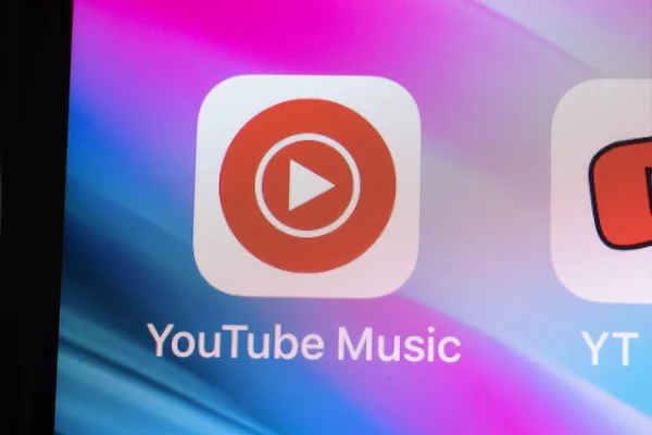 Nova York Eua Abril 2021 Logotipo Aplicativo Música Youtube Tela — Fotografia de Stock