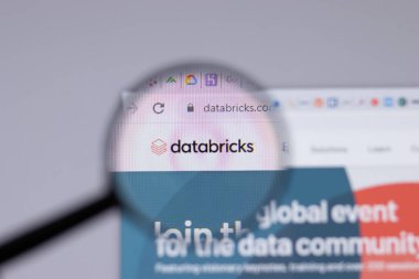 New York, ABD - 26 Nisan 2021: Veritabanı logosu web sitesi kapanış sayfasında, Illustrative Editorial