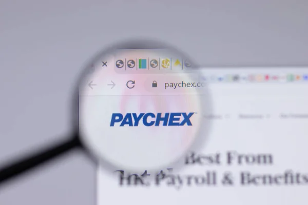 Nueva York Abril 2021 Primer Plano Del Logo Paychex Página — Foto de Stock