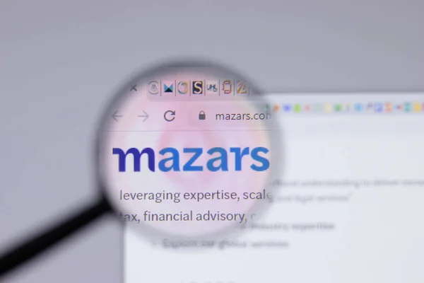 New York Usa April 2021 Mazars Logo Close Website Page — 스톡 사진