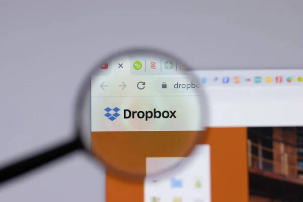 Nueva York Abril 2021 Primer Plano Del Logotipo Dropbox Página — Foto de Stock
