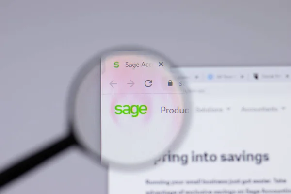 New York Abd Nisan 2021 Sage Group Logosu Web Sitesi — Stok fotoğraf