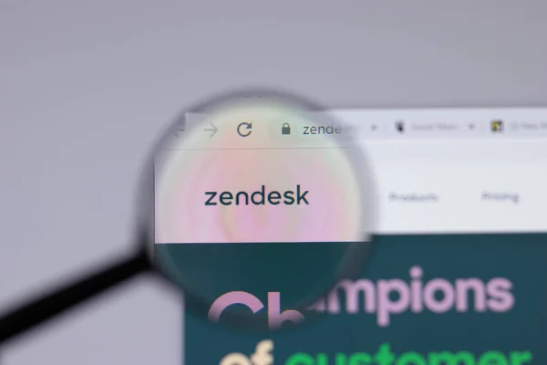 New York Usa April 2021 Zendesk Logo Närbild Webbsida Illustrative — Stockfoto