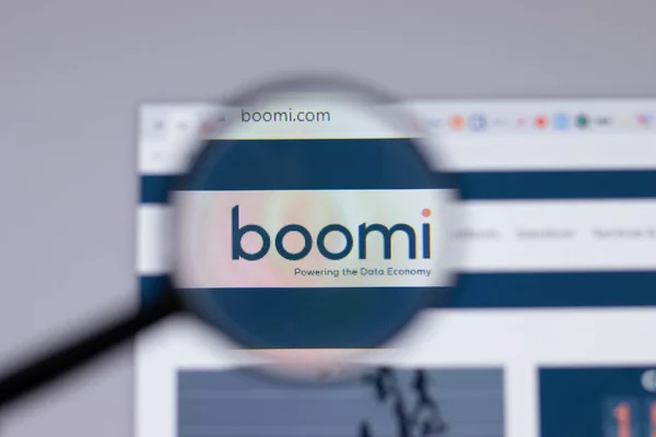 New York Usa April 2021 Boomi Logo Close Website Page — 스톡 사진