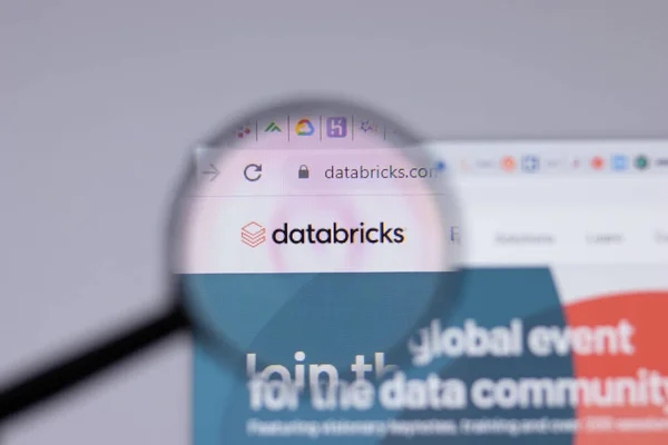 New York Usa April 2021 Databricks Logo Close Website Page — Stock Photo, Image