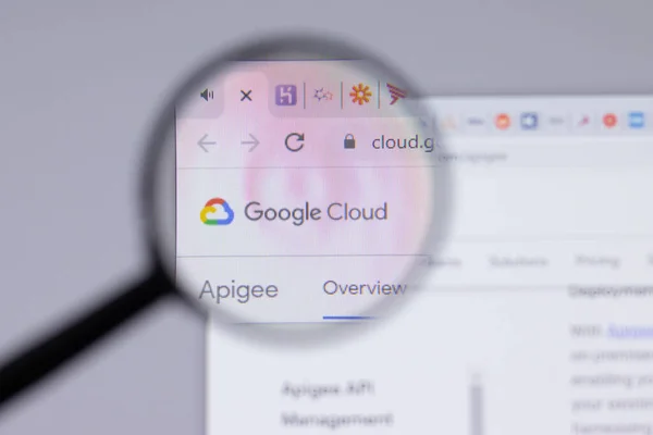 New York Usa April 2021 Google Cloud Logotypen Närbild Webbsidan — Stockfoto