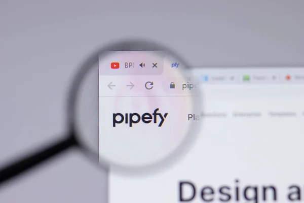 Nueva York Abril 2021 Pipefy Logo Close Website Page Illustrative — Foto de Stock