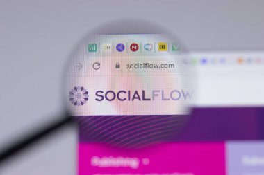 New York, ABD - 26 Nisan 2021: Sosyal Akış logosu web sitesinin kapak sayfasında, Illustrative Editorial