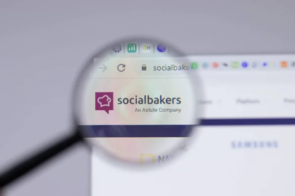 2021年4月26日 Socialbakers Logo Close Website Page Illustrative Editorial — 图库照片