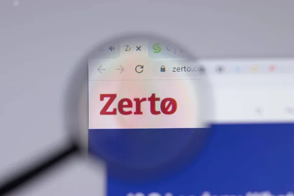 Nova York Eua Abril 2021 Zerto Logo Close Página Site — Fotografia de Stock