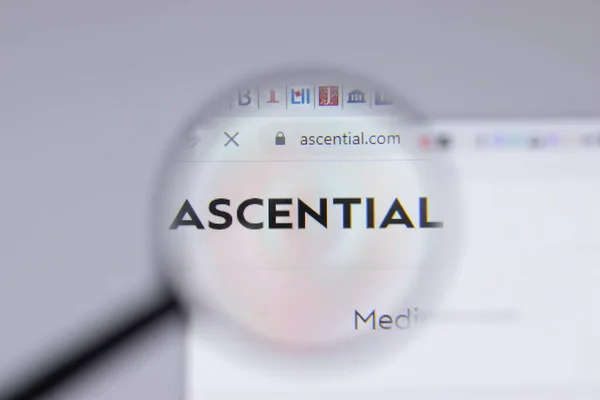 New York Usa April 2021 Ascential Logo Närbild Webbsida Illustrative — Stockfoto