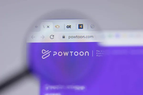 New York Usa April 2021 Powtoon Logo Close Website Page — 스톡 사진