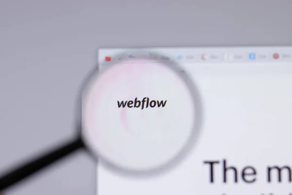 Нью Йорк Сша Апреля 2021 Года Webflow Logo Close Website — стоковое фото