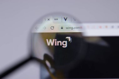 New York, ABD - 26 Nisan 2021: Wing logosu web sitesi sayfasında yakın plan, İllüstrasyon Editörü