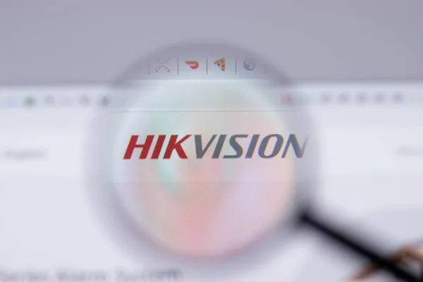 New York Usa Квітня 2021 Логотип Hikvision Сайті Illustrative Editorial — стокове фото