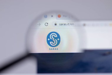 New York, ABD - 26 Nisan 2021: Saras logosu web sitesi sayfasında yakın plan, İllüstrasyon Editörü