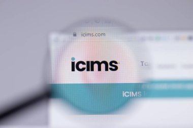 New York, ABD - 26 Nisan 2021: iCIMS logosu web sitesi sayfasında yakın plan, İllüstrasyon Editörü
