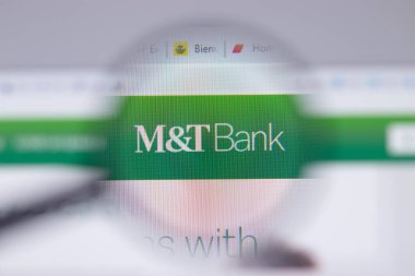 New York, ABD - 26 Nisan 2021: M T Bank logosu web sitesi sayfasında yakın plan, İllüstrasyon Editörü
