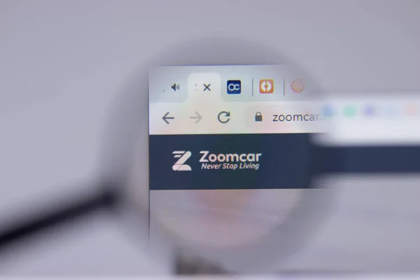 Nowy Jork Usa Kwietnia 2021 Zbliżenie Logo Zoomcar Stronie Internetowej — Zdjęcie stockowe