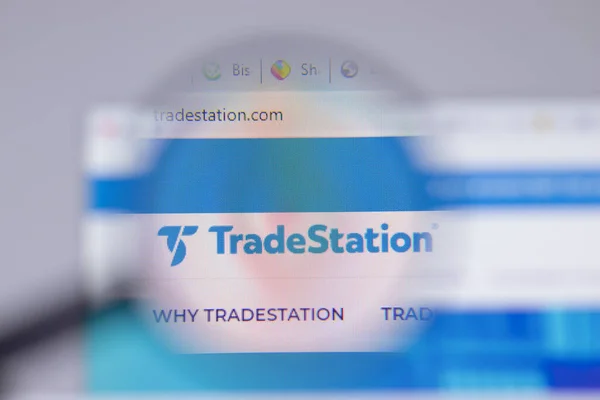 Nueva York Abril 2021 Primer Plano Del Logotipo Tradestation Página — Foto de Stock