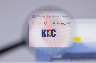 New York, ABD - 26 Nisan 2021: KEC Uluslararası logosu web sitesi sayfasında yakın plan, Illustrative Editorial