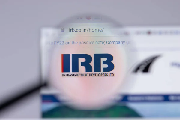 New York Usa April 2021 Irb Infrastructure Logo Close Webpagina — Stockfoto