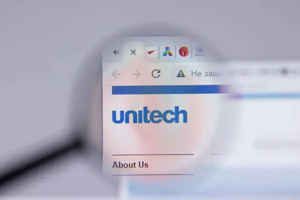 New York Usa April 2021 Unitech Groups Logotyp Närbild Webbsida — Stockfoto