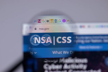 New York, ABD - 26 Nisan 2021: NSA CSS ABD Ulusal Güvenlik Teşkilatı logosu web sitesi sayfasında, İllüstrasyon Editörü