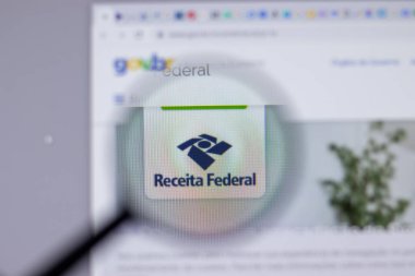 New York, ABD - 26 Nisan 2021: Receita Federal Şirketi logosu web sitesi sayfasında, Illustrative Editorial