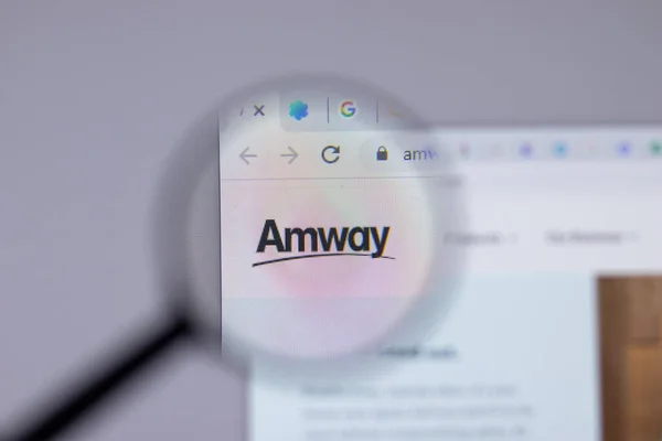 Nueva York Estados Unidos Abril 2021 Amway Company Logo Close — Foto de Stock