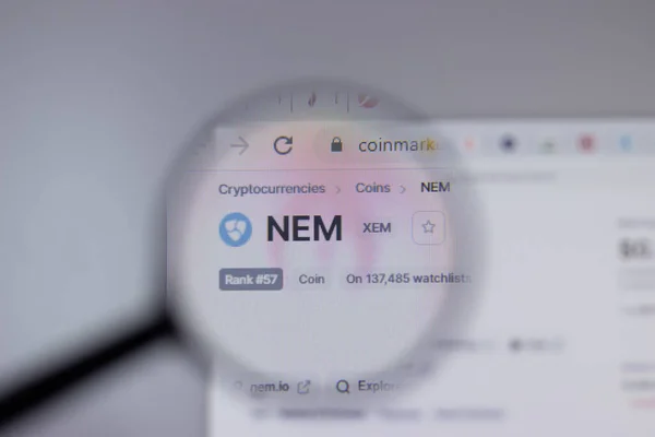 New York Usa Mai 2021 Nem Xem Kryptowährungslogo Großaufnahme Auf — Stockfoto