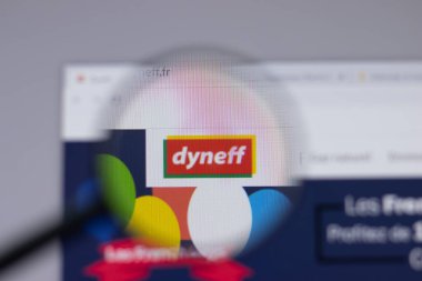 Los Angeles, Kaliforniya, ABD - 1 Haziran 2021: Dyneff logosu veya web sitesi ikonu, Illustrative Editorial
