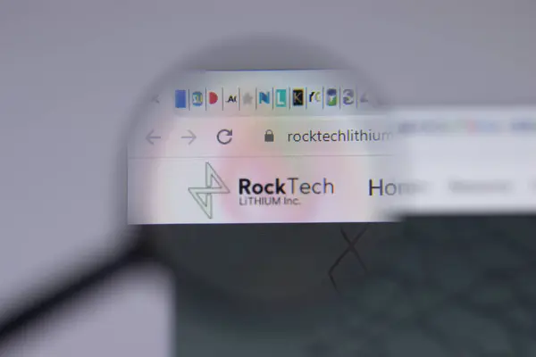 Los Angeles Kalifornien Usa Juni 2021 Rock Tech Lithium Logotyp — Stockfoto