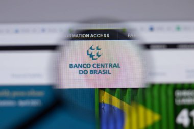Los Angeles, Kaliforniya, ABD - 1 Haziran 2021: Brezilya Merkez Bankası logosu veya web sitesi ikonu, Illustrative Editorial