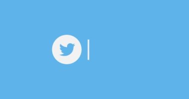 New York, ABD - 1 Ağustos 2021: Twitter sosyal medya logosu arka plan animasyonu, Illustrative Editorial