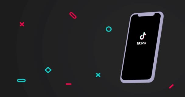 Nueva York Agosto 2021 Tiktok Logotipo Aplicación Móvil Animación Pantalla — Vídeos de Stock