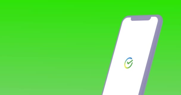 Νέα Υόρκη Ηπα Αυγούστου 2021 Λογότυπο Sber Sberbank Mobile App — Αρχείο Βίντεο