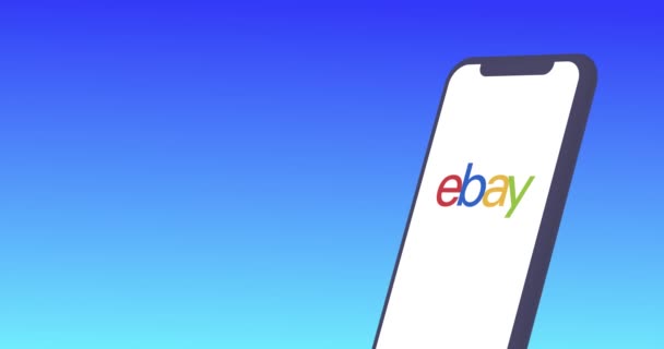 New York Usa August 2021 Ebay Mobile App Logo Telefonskjermanimasjon – stockvideo