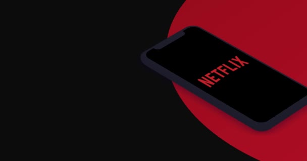 Nowy Jork Usa Sierpnia 2021 Netflix Mobile App Logo Phone — Wideo stockowe