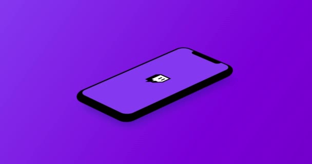 New York Usa Augustus 2021 Twitch Mobiele App Logo Telefoonscherm — Stockvideo