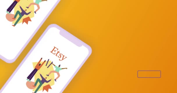 Nueva York Agosto 2021 Etsy Logotipo Aplicación Móvil Animación Pantalla — Vídeos de Stock