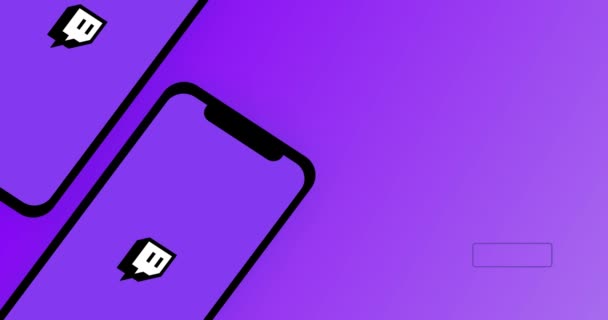 New York Usa August 2021 Twitch Mobile App Logo Phone — стокове відео