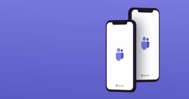 Νέα Υόρκη Ηπα Αυγούστου 2021 Λογότυπο Της Microsoft Teams Mobile — Αρχείο Βίντεο