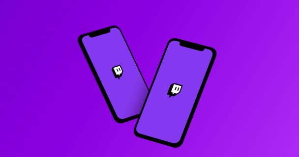 Nova York Eua Agosto 2021 Twitch Logotipo Aplicativo Móvel Animação — Vídeo de Stock