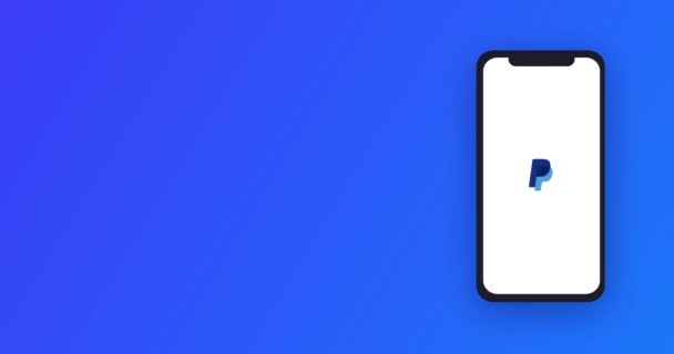 New York Usa Серпня 2021 Paypal Mobile App Logo Phone — стокове відео